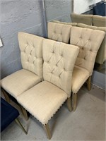 4 Tufted Back Upholstered Dining Chairs