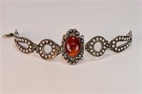 Indian Silver Carnelian Bracelet