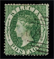 1860 St. Lucia Queen Victoria 6 Pence Stamp