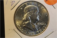 1962-D Uncirculated Franklin Silver Half Dollar