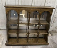 Wooden Mirrored Curio Wall Shelf