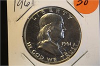 1961 Proof Franklin Silver Half Dollar