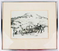 Art Print Etching "Cold Water Canyon" L. Barrymore