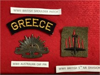CAP PINS AND SHOULDER PATCHES