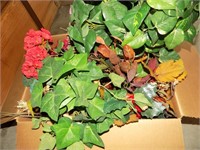 box of fake flowers