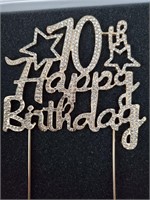 Happy 10th Birthday Cake Decor Metal & Diamond