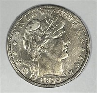 1909-S Barber Silver Half Extra Fine XF details
