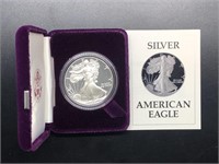 1987 PROOF SILVER EAGLE W BOX PAPERS