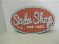 15" x 9" Soda Shop Rippled Tin Sign