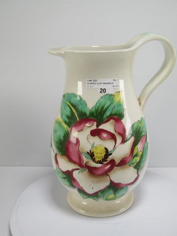 CLARICE CLIFF MAGNOLIA HAND PAINTED PITCHER