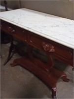 Cherry/ marble hall table