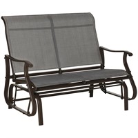 $180  Grey Metal Double Glider Bench w/Mesh Seat