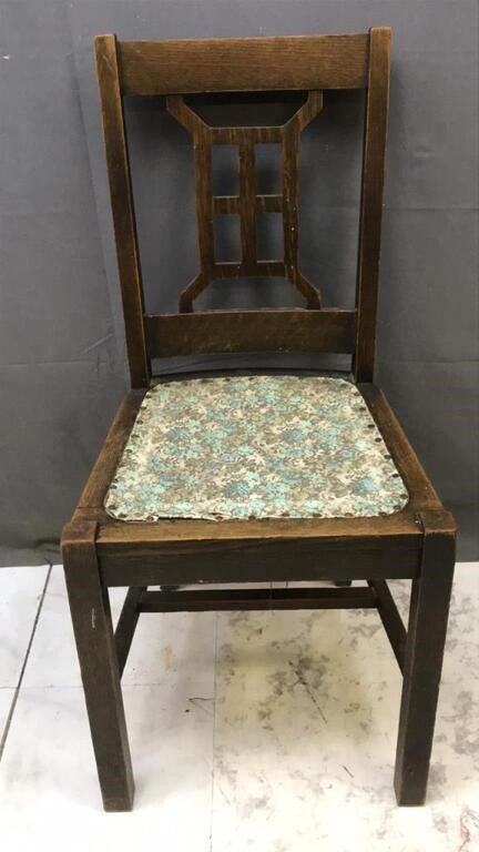 Vintage Wood Chair W/ Nailhead Trim **seat Needs