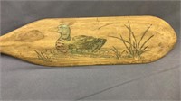 Wood Oar W/ Duck Painting For Wall Hanging