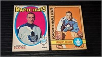 2 1970's Jacque Plante Hockey Cards