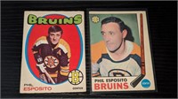 2 1960's 70's Phil Esposito Hockey Cards