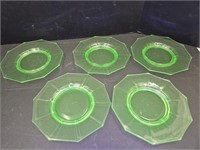 8" Uranium Glass Plates (5)