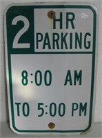 18" x 12" Metal 2 HR Parking Sign