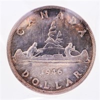 1946 Canada Silver Dollar EF40 ICCS