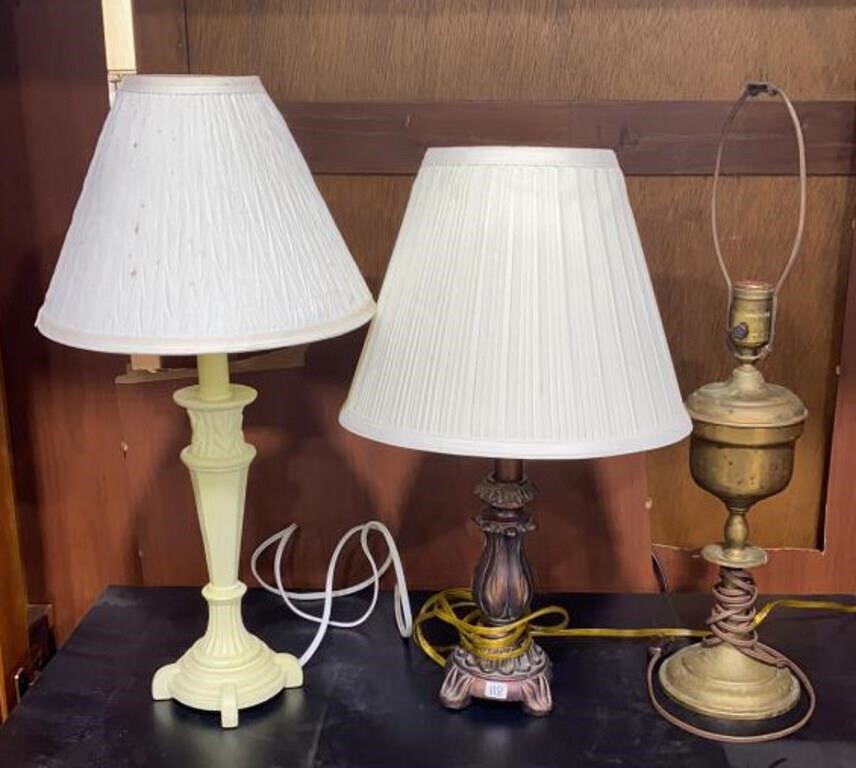 3 Vanity size Lamps