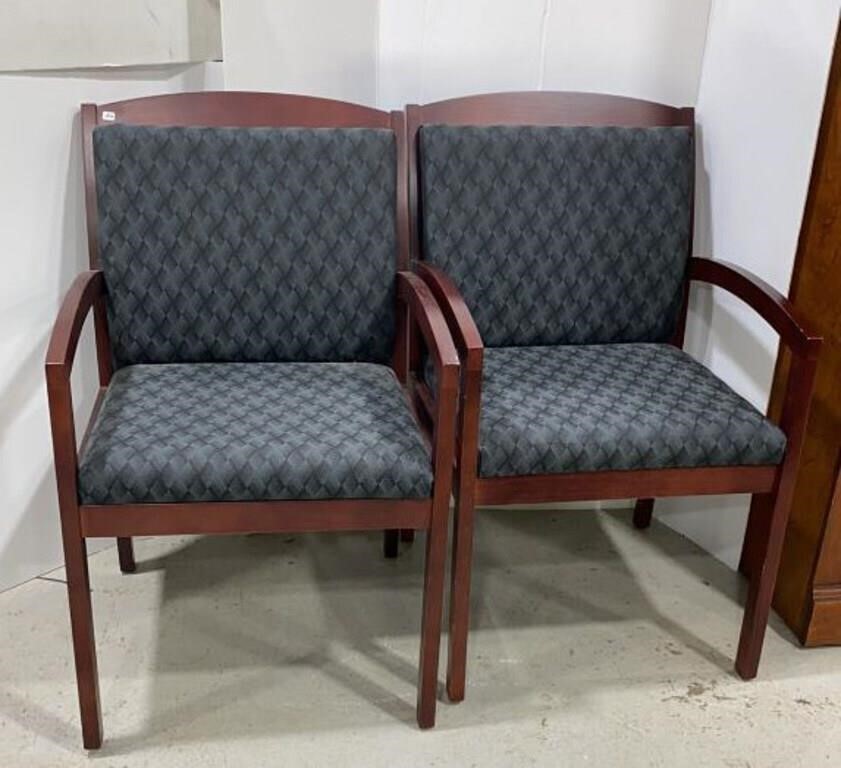 Heavy Wood Framed Library/Office Waiting Chairs