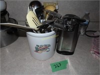 Can opener and utensils