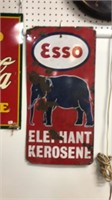Vintage porcelain Esso elephant kerosene sign 12
