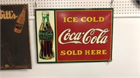 Vintage Coca Cola sign. 28 x 20