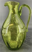 Vintage Large Blenko Avocado Green Pitcher