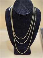 3 10kt Gold Chains 18", 24". 20" 4.25 grams