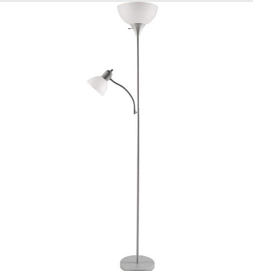 Hampton Bay 71.5 in. Silver Floor Lamp