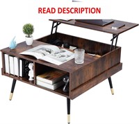 Lift Top Coffee Table  Storage (Brown)