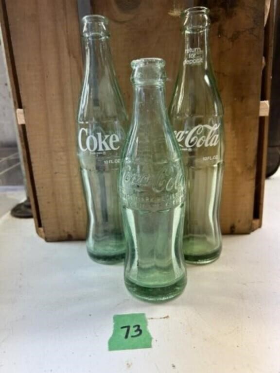 1 - 6oz & 2 10oz Coca-Cola bottle