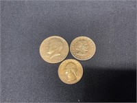 3 Gold Plated Coins