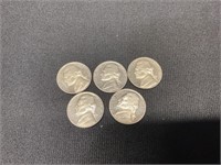 5 Proof Nickels 1975-s,1976-S,1980-S,1984-S
