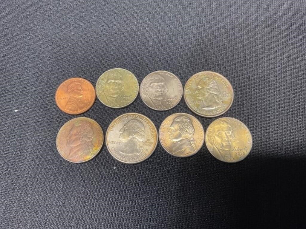 8 Toned Coins