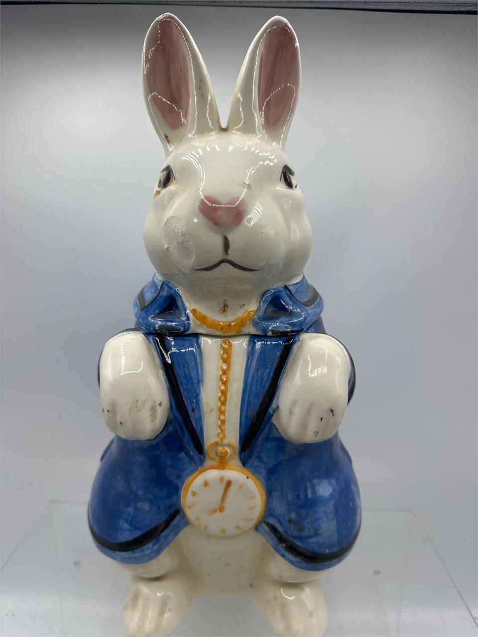 White rabbit Allison Wonderland cookie jar