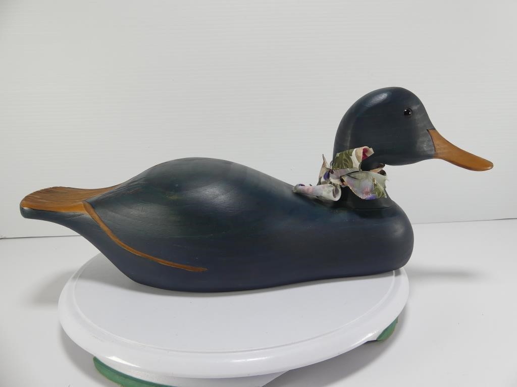 L. BOLDUC WOOD CARVED PAINTED DUCK