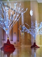 2-4 ft lighted trees takes 22 aa batteries each