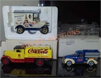 Lot of 3 collectable trucks Pepsi coca cola
