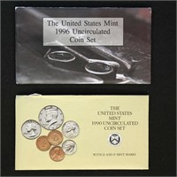 US Coins 2 - Mint Sets 1990, 1996 with W dime