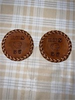 1957 Roseville High School Leather Coasters