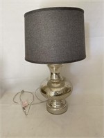 Mercury Glass Lamp with gray shade (28.5" tall)