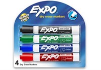 EXPO Low Odor Dry Erase Markers 4pk Chisel Tip