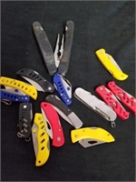 Group of knives and a multi-tool