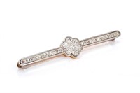 ANTIQUE 14K GOLD AND DIAMOND PIN BROOCH, 5.4g