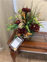 Fall Floral Arrangement in concrete container