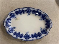 Antique Transfer Ware Semi Porcelain Platter
