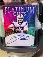 Platinum Cuts Josh Allen Auto Fac Card