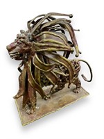 Pal Kepenyes Lion Steel & Bronze Sculpture